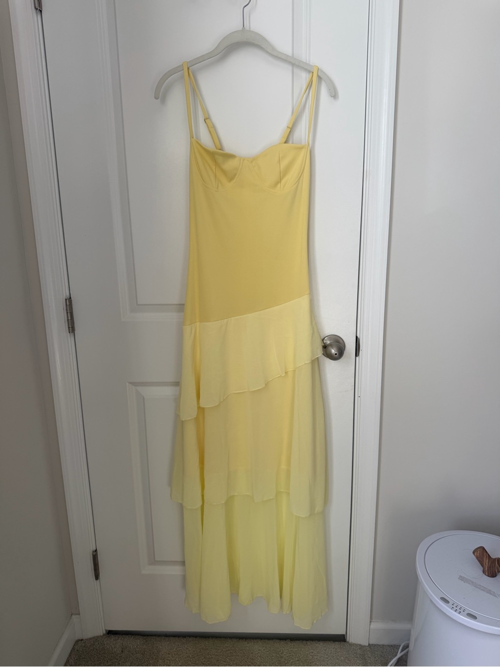 Yellow Tiered Slip Maxi Dress - Women